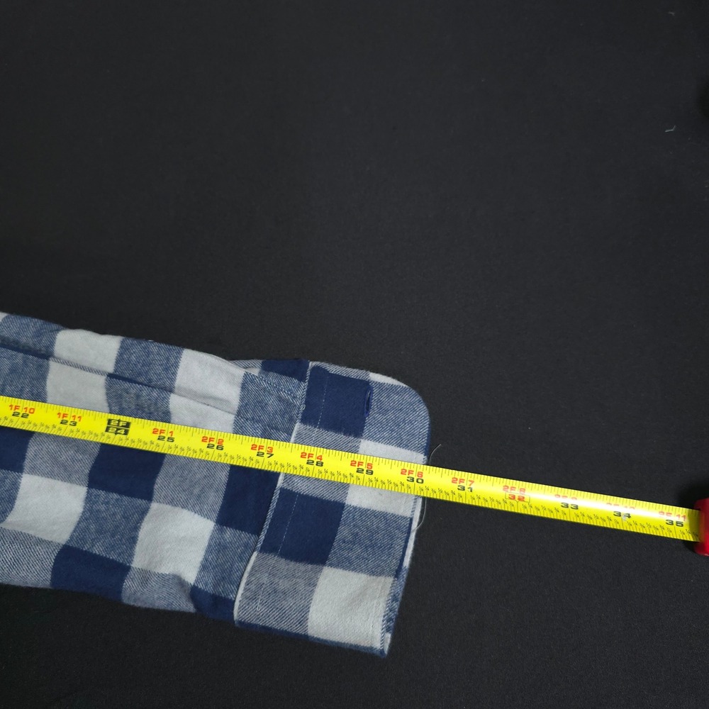 UNTUCKit Barrelstone Shirt Mens Medium Navy White Gingham Flannel 40713 Regular - Picture 5 of 11